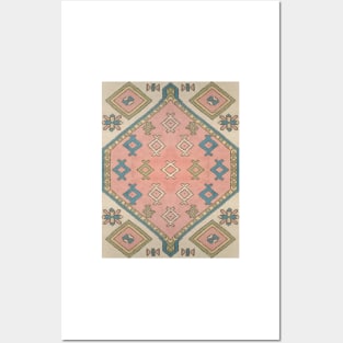 Turkish Kilim Textured Pattern Posters and Art